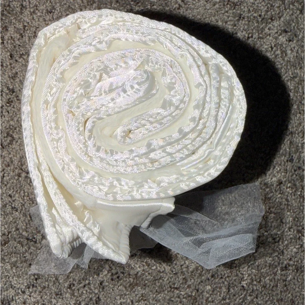 Crib Clouds by Colorado White Cotton Candy Minky Dot Satin baby Crib Blanket NOS